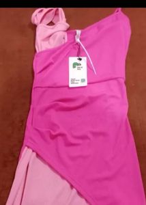 Pink One Shoulder Bodycon Dress
