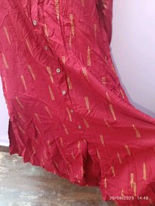 Xxl Maroon Printed Kurta