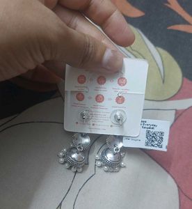 Voylla silver-toned Jhumka Earrings