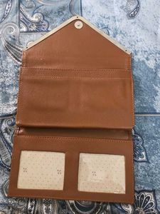 Brown Clutch with Gold Accent