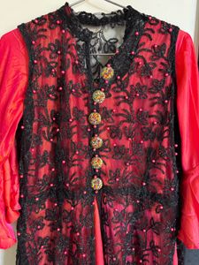 Red &amp; Black Ethnic Gown