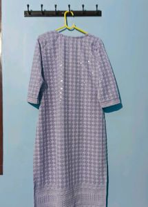 Lavender Embroidered Kurta