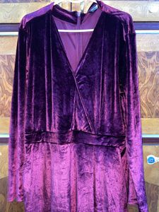 Tokyo Talkies Burgundy Velvet Jumpsuit XL