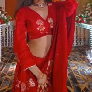 Red Embroidered Lehenga Choli Set