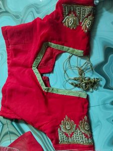 Red Embellished Saree