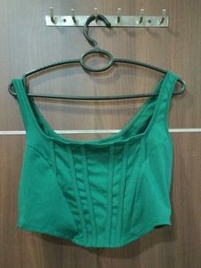 green corset top