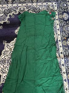 Green Floral Embroidered Dress