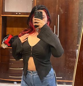 Chic Black Full sleeve Top