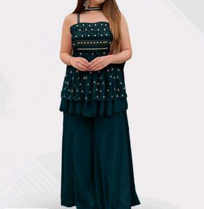 Stylish Green Palazzo Set