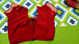Red Wedding Saree With Blouse ♥️