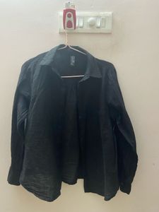 Black Button-Down shirt in linen cotton