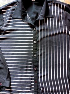 Black and white striped oversized shirt