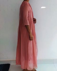 Peach A Line Kurta Set