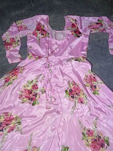 Floral silk gown
