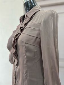 Ruffled Front Button Down