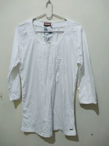 Expresso White Top With Frills