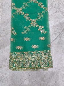 Green Net Dupatta - New