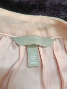 h&amp;m chiffon light pink v neck dress