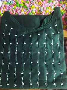 Embroidered Green Kurta