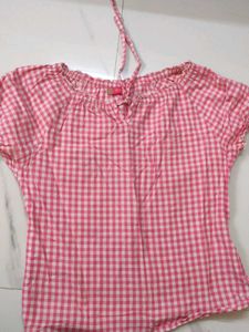 Pink Gingham  Top