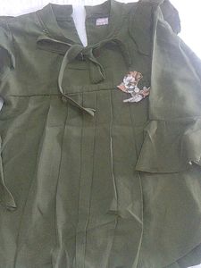 Olive Green Dress with Tie