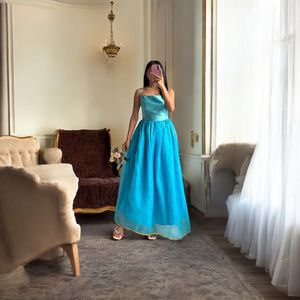 Blue Spaghetti Strap Dress