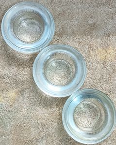 Clear Glass Thick Tealight Candle Holders.(3pc)