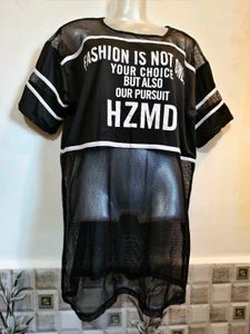 Size Large/ XL 36-40 inches Stylish Black Mesh Top