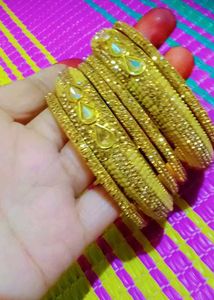 Golden Bridal Kangan - Set of 6