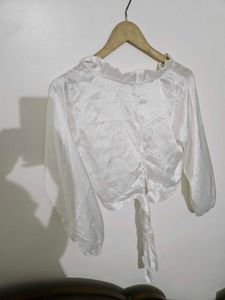 White Tie Front Top