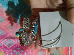 Set Of 1 Silver Earrings+ Hoop Earrings 💞