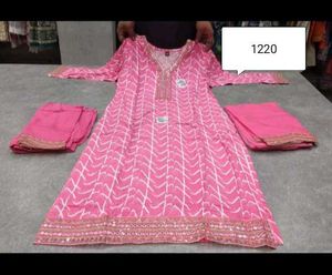 Pink Printed Readymade Suit