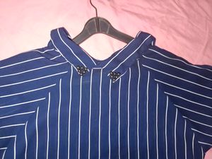 Striped Casual Crop Shirt
