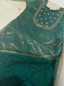 Green Embroidered kurti