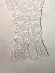 Partywear See-through Fashion Dress Sheer Cream