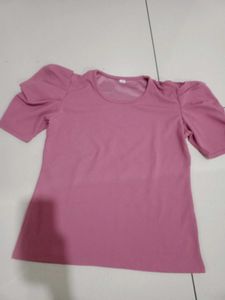 Pink Puff Sleeve Top
