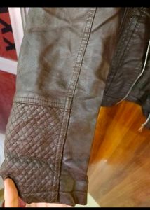 Brown Faux Leather Jacket