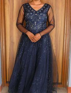 Elegant Navy Blue Ethnic Gown