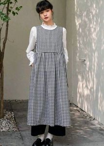 Plaid Linen Cotton Dress