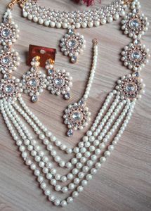 Pearl & Crystal Indian Jewelry Set