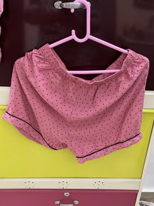 Pure Cotton Night Wear Set Shorts For M&amp;L