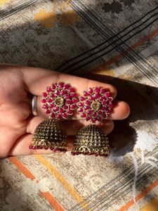 Beautiful Red Jhumkas