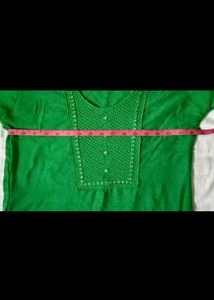 Green Embroidered Kurta