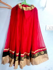 Red &amp; Black Lehenga Choli Set
