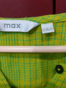 Lime Green Plaid Tunic Top