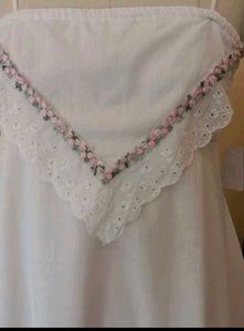 White Lace Trim Layered Dress