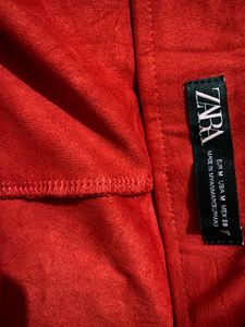 Zara Red Suede Skort