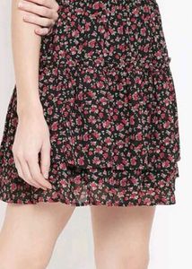 Cute Floral Black Mini Skirt