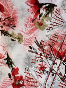 Floral Dress Material ith Mini Stone Work