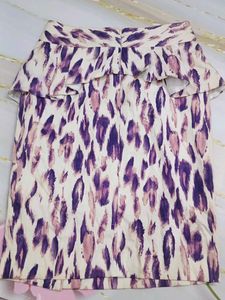 (700)Ruffled Leopard Print Skirt